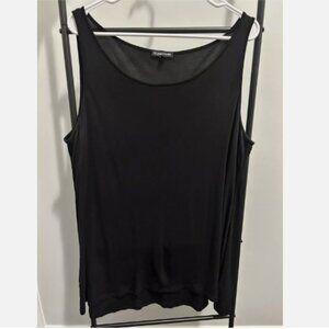 Eileen Fisher Black 100% Silk Tunic Long Tank Sleeveless Top X Large Plus